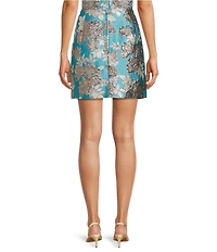 Lilly Pulitzer Janey Coordinating Floral Fling Metallic Jacquard High-Rise A-Line Skirt
