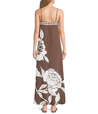 Lilly Pulitzer Jesslyn Silk Marni Rose Print Square Neck Sleeveless Maxi Dress