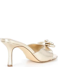 Lilly Pulitzer Jessy Leather Rhinestone Bow Dress Slide Sandals