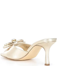 Lilly Pulitzer Jessy Leather Rhinestone Bow Dress Slide Sandals