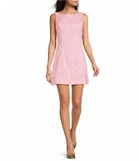 Lilly Pulitzer Jules Flower Bunch Cut Work Embroidery V-Back Sleeveless Skirted Romper