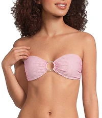 Lilly Pulitzer Katara Seersucker Stripe Bandeau Swim Top