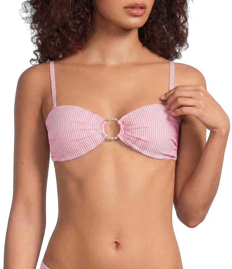 Lilly Pulitzer Katara Seersucker Stripe Bandeau Swim Top