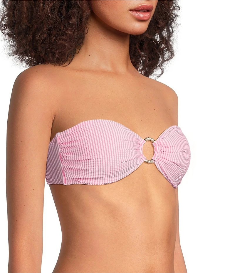 Lilly Pulitzer Katara Seersucker Stripe Bandeau Swim Top