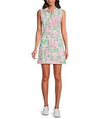 Lilly Pulitzer Kathy Performance Twill Point Collar Sleeveless Pearl Dress