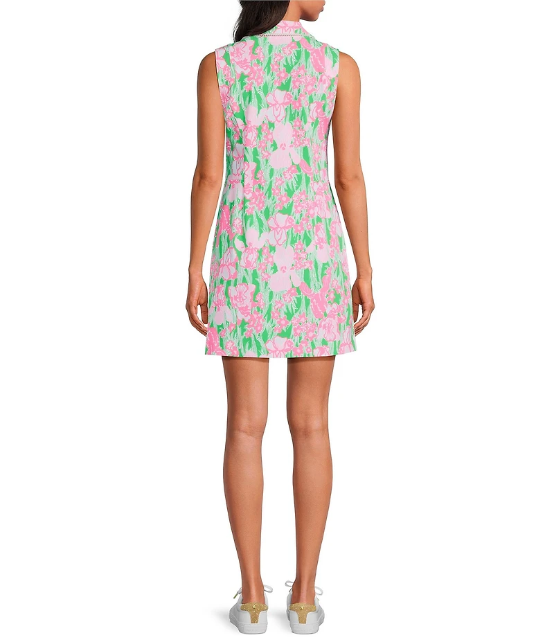 Lilly Pulitzer Kathy Performance Twill Point Collar Sleeveless Pearl Dress