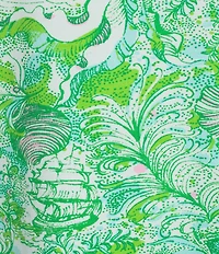 Lilly Pulitzer Key West Jersey Knit Ship To Shore Print Crew Neck Short Sleeve Tee Top