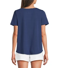 Lilly Pulitzer Key West Soft Blend Jersey Boat Neck Short Sleeve Top