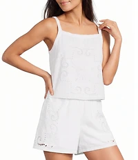 Lilly Pulitzer Kilah Eyelet Embroidered High-Rise Pull-On Shorts