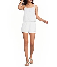 Lilly Pulitzer Kilah Eyelet Embroidered High-Rise Pull-On Shorts