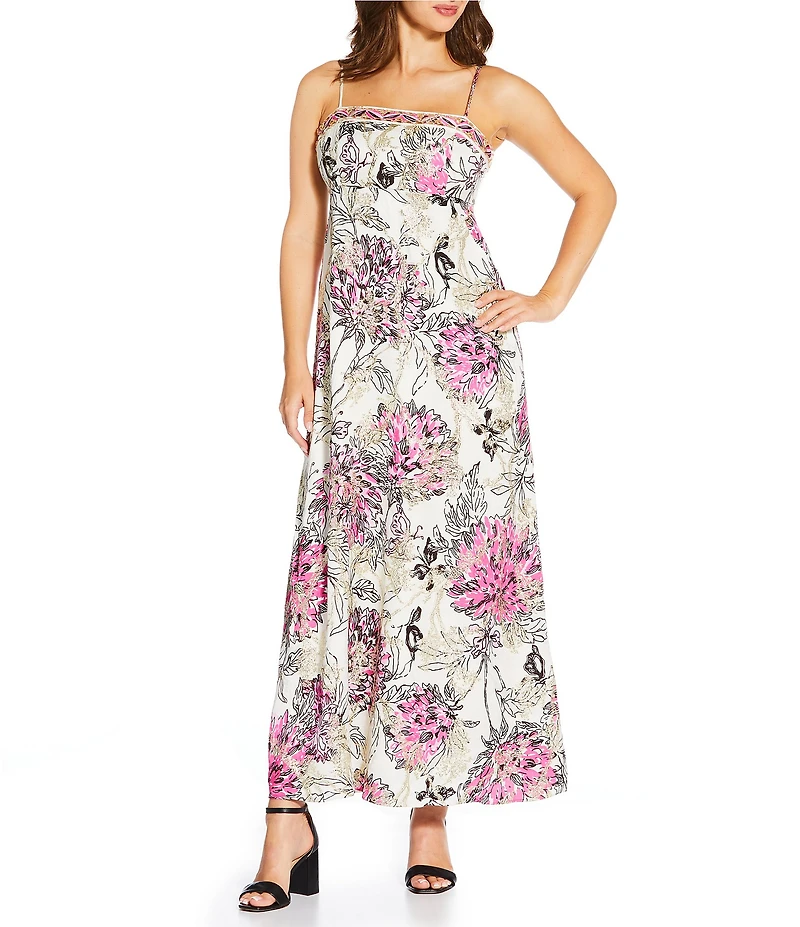 Lilly Pulitzer Kristi Jacquard Square Neck Sleeveless Fit-And-Flare Maxi Dress