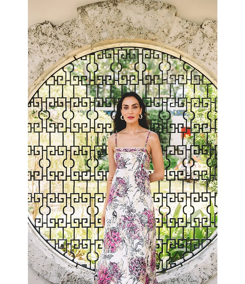Lilly Pulitzer Kristi Jacquard Square Neck Sleeveless Fit-And-Flare Maxi Dress