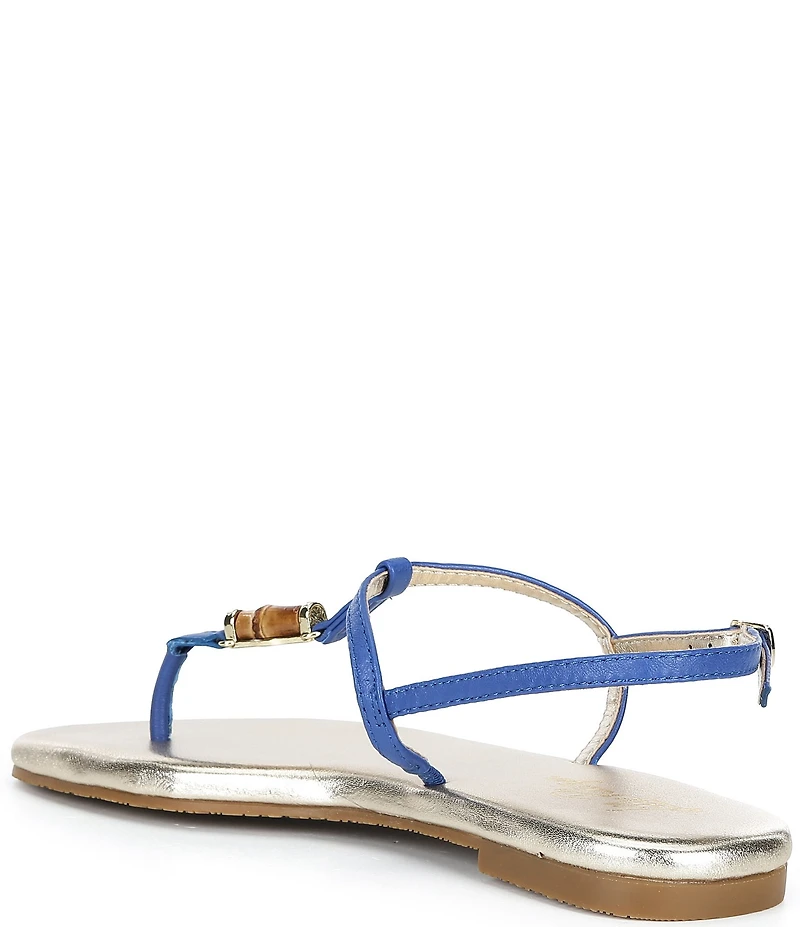 Lilly Pulitzer Leena Leather Bamboo Ornament T-Strap Thong Sandals