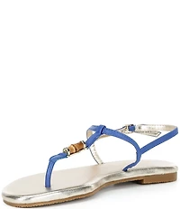 Lilly Pulitzer Leena Leather Bamboo Ornament T-Strap Thong Sandals