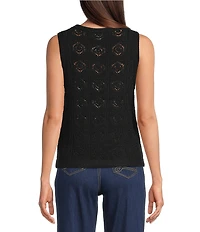 Lilly Pulitzer Lenalie Metallic Knit Crew Neck Sleeveless Sweater Shell