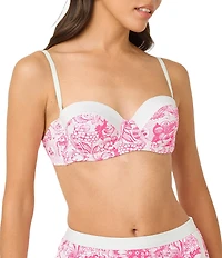 Lilly Pulitzer Leven Lil Fleur De Lilly Print Contrast Trim Bralette Swim Top
