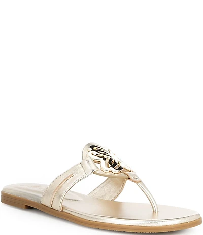 Lilly Pulitzer Lilly Leather Logo Slip On Sandals