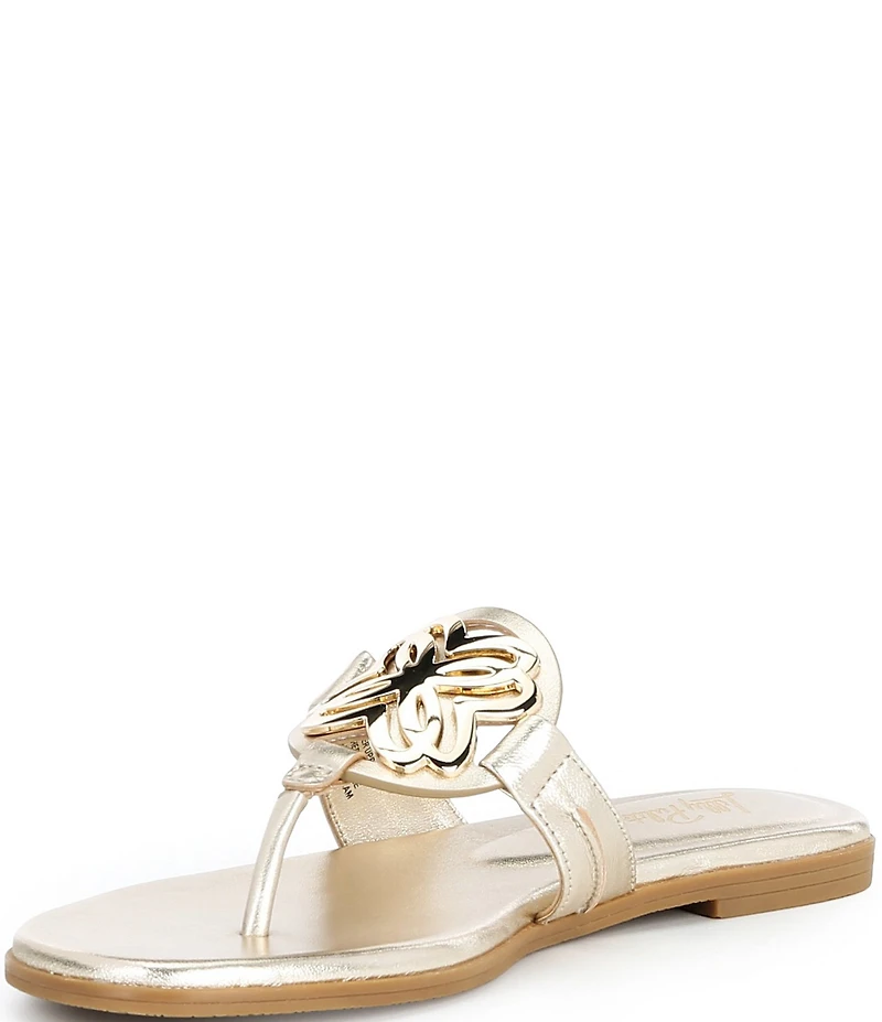 Lilly Pulitzer Lilly Leather Logo Slip On Sandals