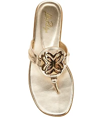 Lilly Pulitzer Lilly Leather Logo Slip On Sandals