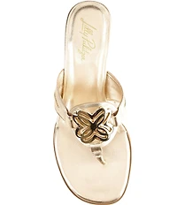 Lilly Pulitzer Lilly Leather Medallion Cork Wedge Thong Sandals