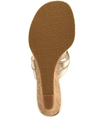 Lilly Pulitzer Lilly Leather Medallion Cork Wedge Thong Sandals