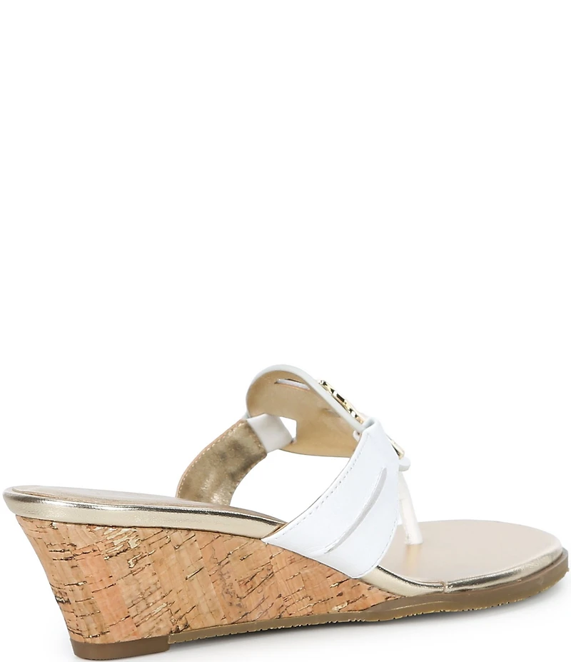 Lilly Pulitzer Lilly Leather Medallion Cork Wedge Thong Sandals