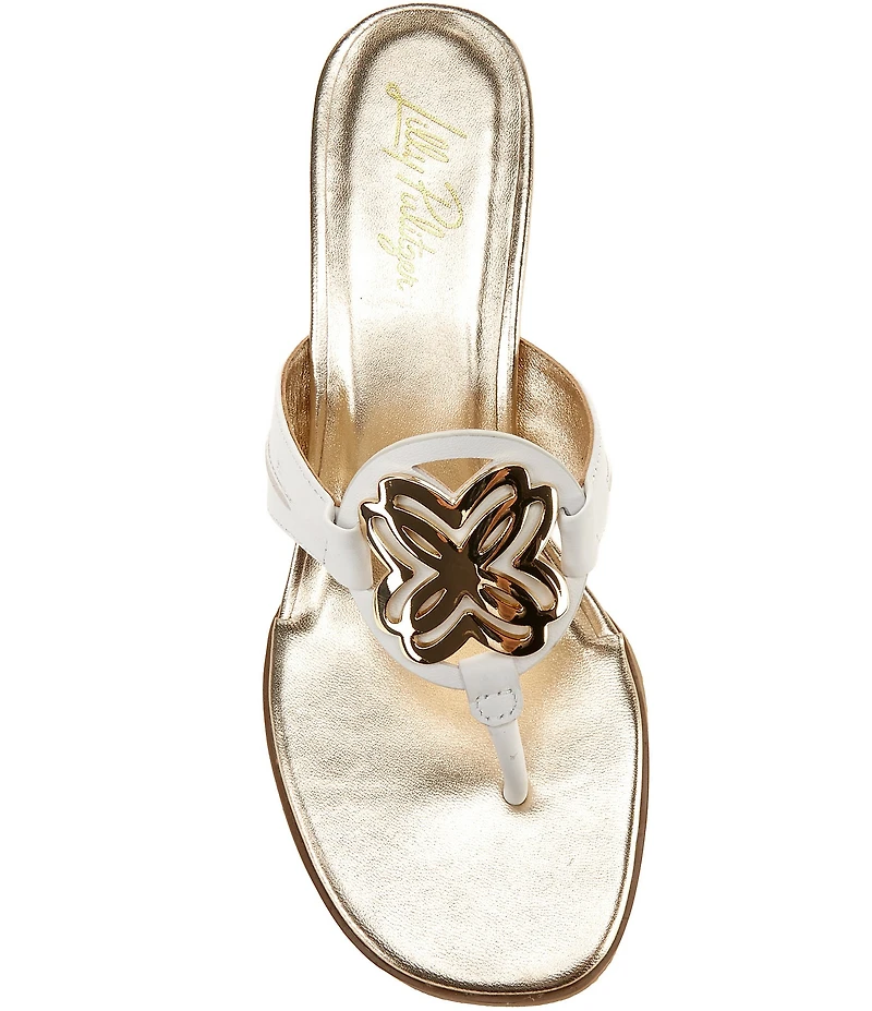 Lilly Pulitzer Lilly Leather Medallion Cork Wedge Thong Sandals