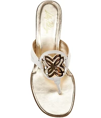 Lilly Pulitzer Lilly Leather Medallion Cork Wedge Thong Sandals