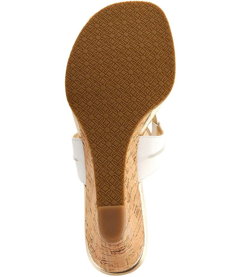 Lilly Pulitzer Lilly Leather Medallion Cork Wedge Thong Sandals