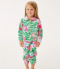 Lilly Pulitzer Girls Mini Eleni Velour Half Zip Pullover