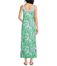 Lilly Pulitzer Marleigh Stretch Butterfly Jacquard Lace Trim Round Neck Sleeveless Midi Shift Dress