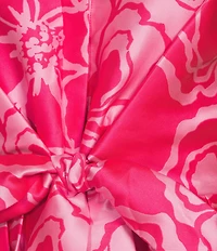 Lilly Pulitzer Marria Printed Satin Jacquard Point Collar Neck Sleeveless TIe Waist Maxi Dress