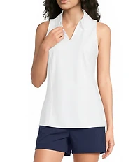 Lilly Pulitzer Martina Split Notch Collar Sleeveless Polo Tank