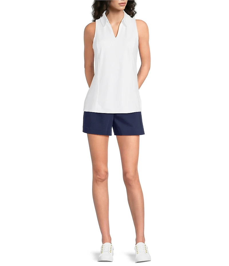 Lilly Pulitzer Martina Split Notch Collar Sleeveless Polo Tank