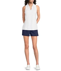 Lilly Pulitzer Martina Split Notch Collar Sleeveless Polo Tank