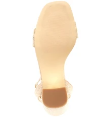 Lilly Pulitzer May Panama Raffia Bamboo Ornament Ankle Strap Dress Sandals