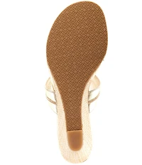 Lilly Pulitzer McKim Leather O-Ring Hardware Wedge Thong Sandals