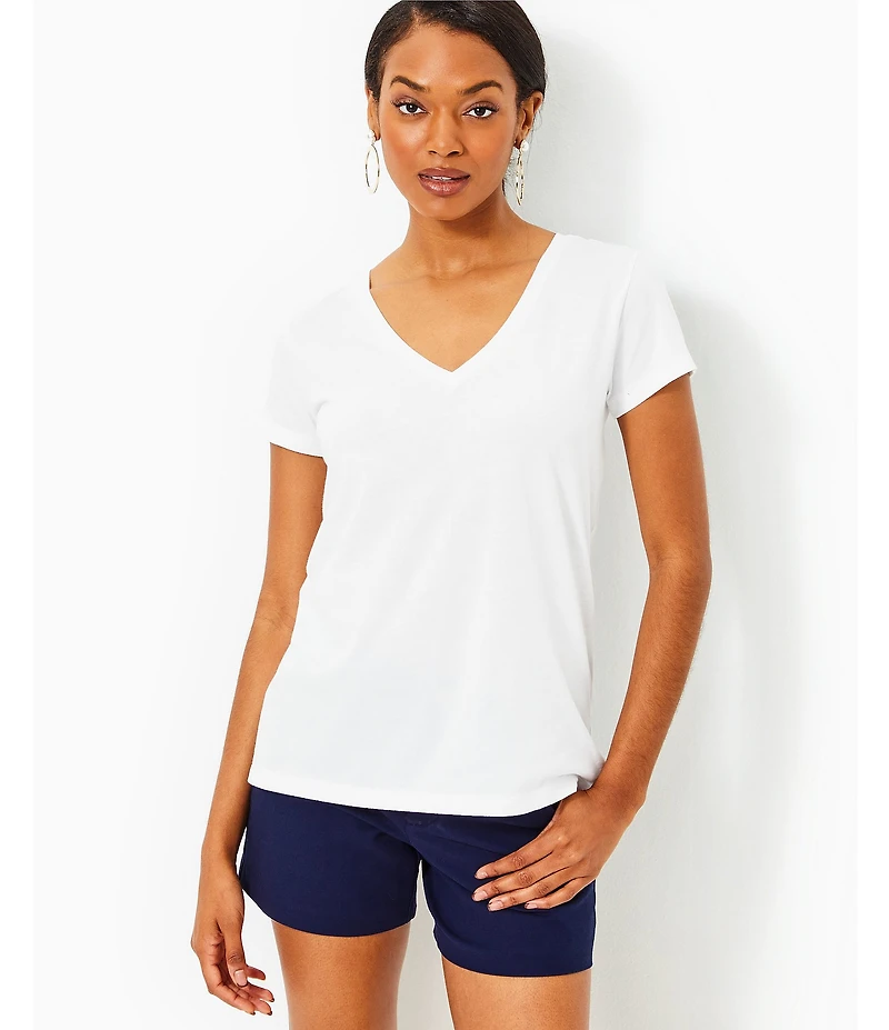 Lilly Pulitzer Meredith Knit V-Neck Short Sleeve Tee