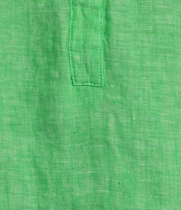 Lilly Pulitzer Mialeigh Linen Notch V-Neck Elbow Sleeve Top