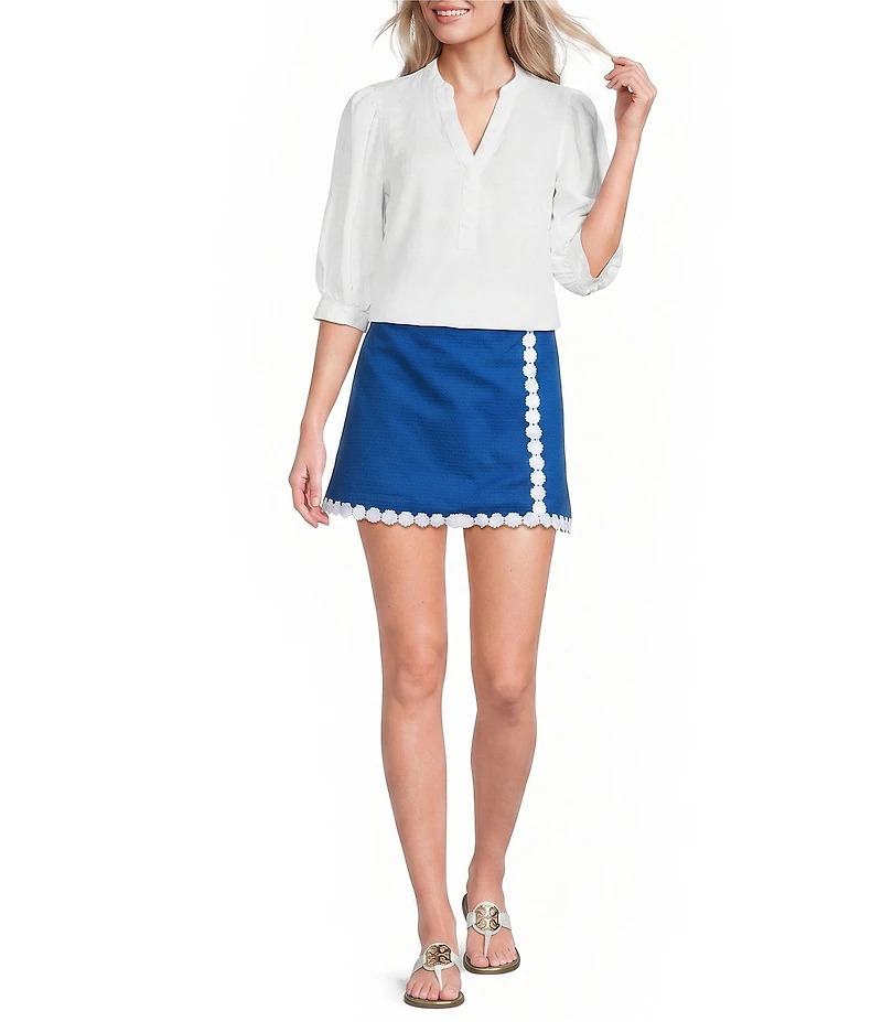 Lilly Pulitzer Michelina Wave Jacqaurd Mid-Rise Straight Skort