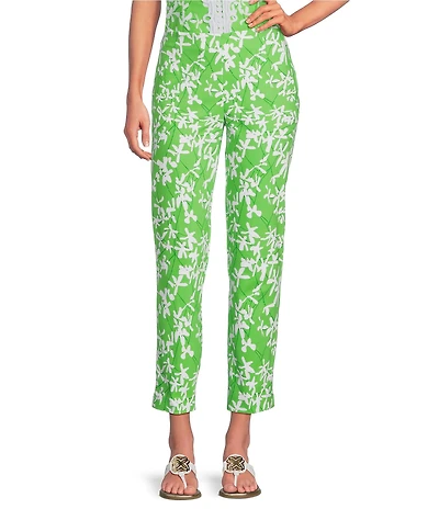 Lilly Pulitzer Nancee Stretch Double Cloth Floral Print Straight Leg Crop Pants