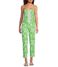 Lilly Pulitzer Nancee Stretch Double Cloth Floral Print Straight Leg Crop Pants