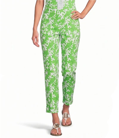 Lilly Pulitzer Nancee Stretch Double Cloth Floral Print Straight Leg Crop Pants