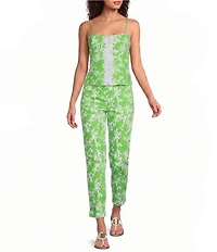 Lilly Pulitzer Nancee Stretch Double Cloth Floral Print Straight Leg Crop Pants