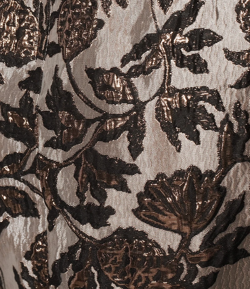 Lilly Pulitzer Noir Pineapple Coordinating Metallic Jacquard High-Rise Fit And Flare Midi Skirt