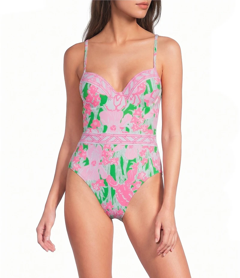 Lilly Pulitzer Palma Border Print One Piece Swimsuit