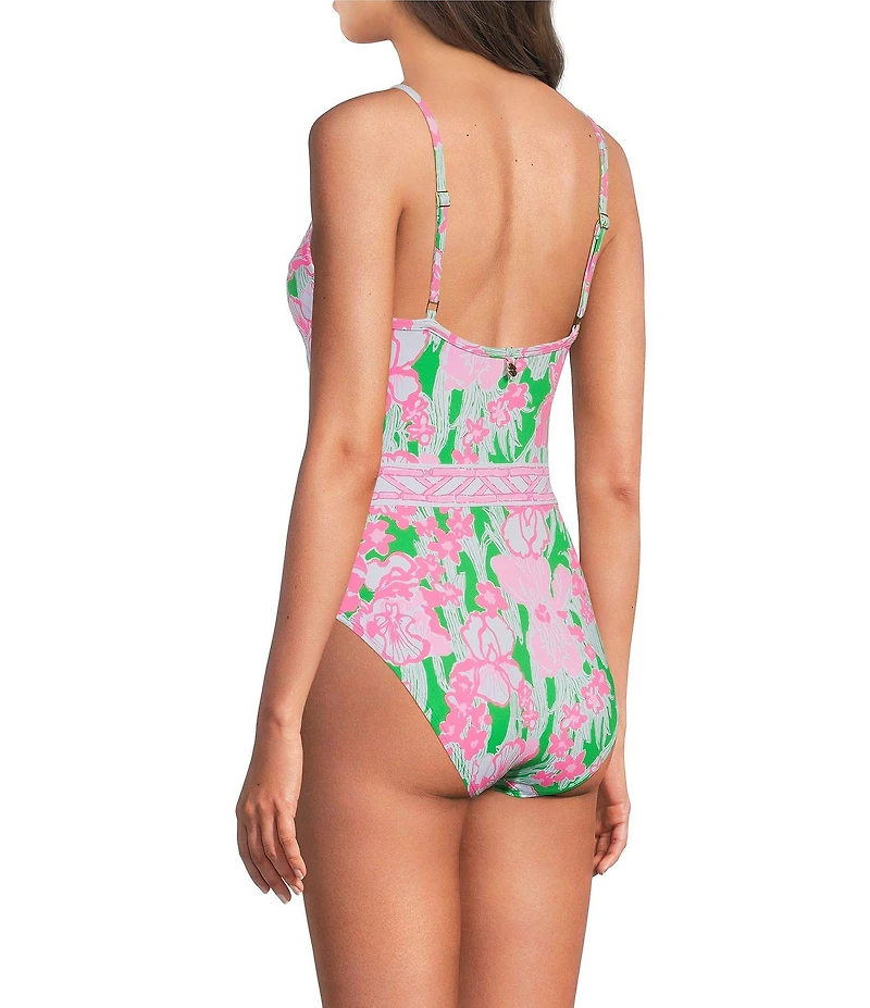 Lilly Pulitzer Palma Border Print One Piece Swimsuit