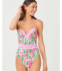 Lilly Pulitzer Palma Border Print One Piece Swimsuit
