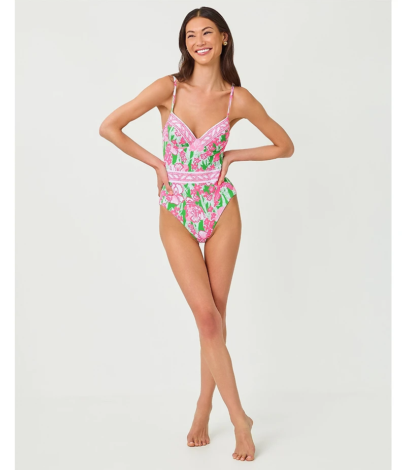 Lilly Pulitzer Palma Border Print One Piece Swimsuit