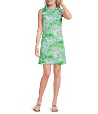 Lilly Pulitzer Payson Galloping Gals Print Cowl Neck Sleeveless Shift Mini Dress